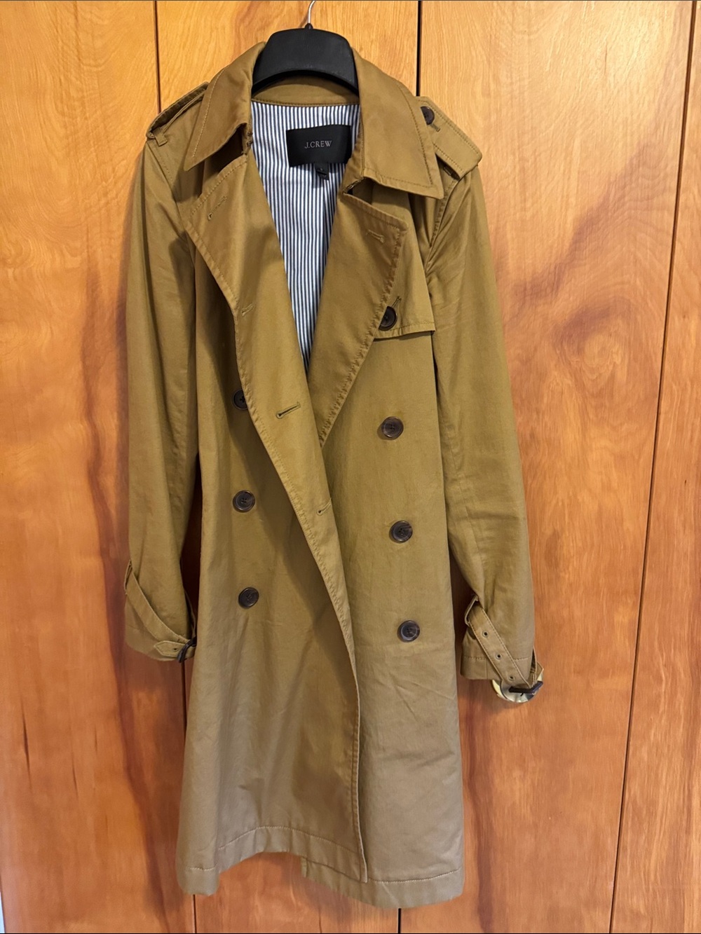 J. Crew Women’s Double-Breasted Trench Coat - Olive Green - Picture 1 of 10